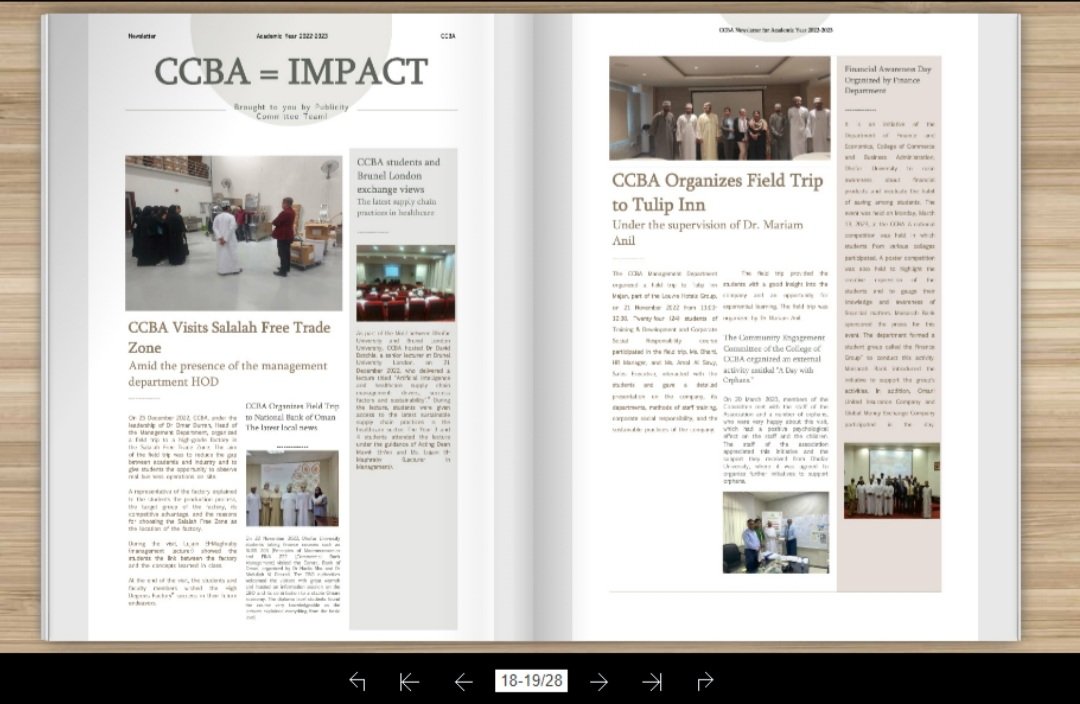 CCBA’s 1st Issue of Newsletters
